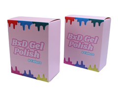 Scatola regalo in cartone rosa con disegno personalizzato per il festival