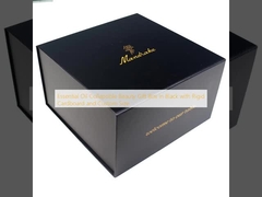 Scatola regalo per la bellezza pieghevole con olio essenziale in nero con cartone rigido e dimensioni personalizzate