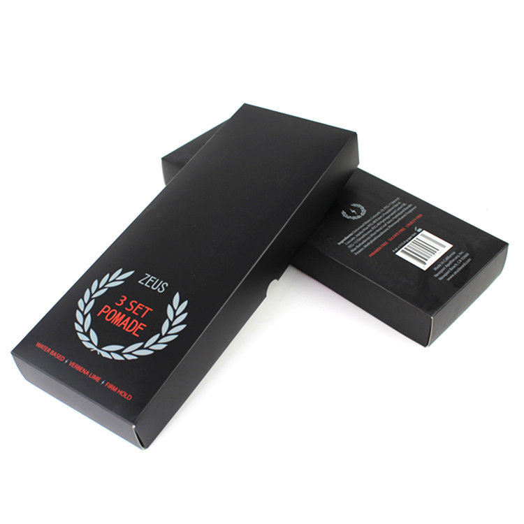 Barattolo cosmetico d'imballaggio pieghevole del supporto del nero della scatola del balsamo di labbro di 3 pacchetti con l'inserzione del cartone