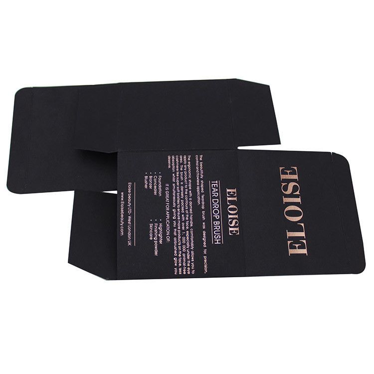 Matte nero e rosa oro migliore imballaggio cosmetico scatola di carta per pennello di trucco