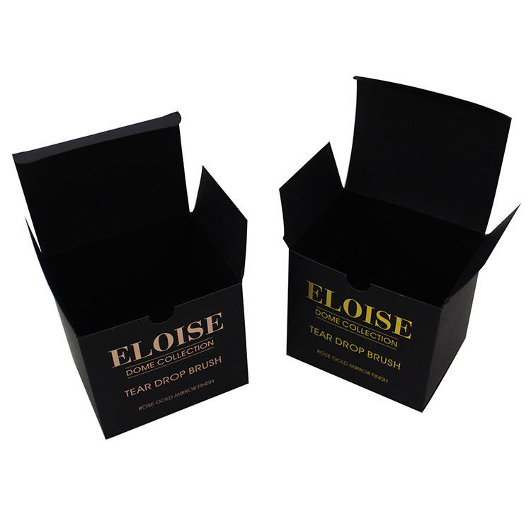 Matte nero e rosa oro migliore imballaggio cosmetico scatola di carta per pennello di trucco