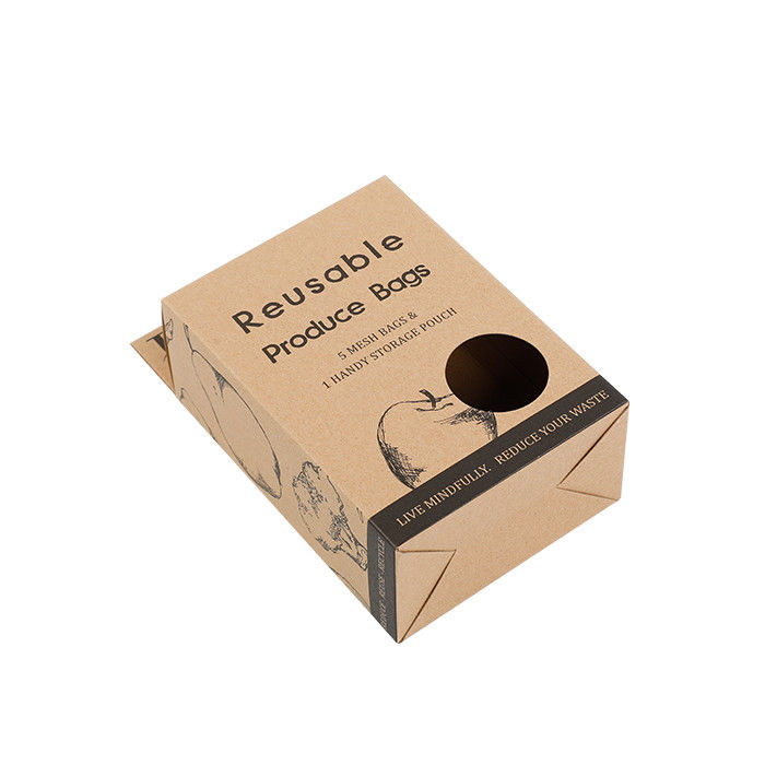 Scatola d'imballaggio di Brown Hang Tag Kraft Eco Friendly con la finestra rotonda
