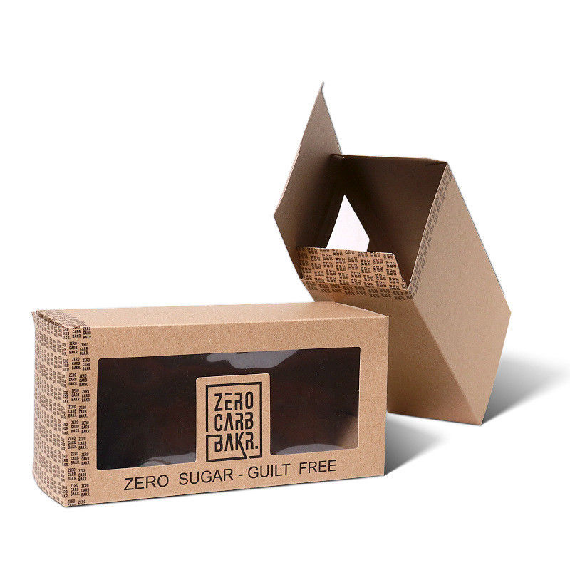 Contenitore pieghevole di cartone di carta kraft di Brown con stagnola di lusso che timbra colore
