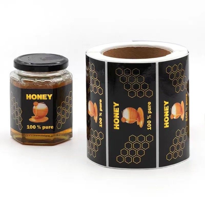 Colore su ordinazione degli autoadesivi dell'etichetta della bottiglia autoadesiva stampato per Honey Jar