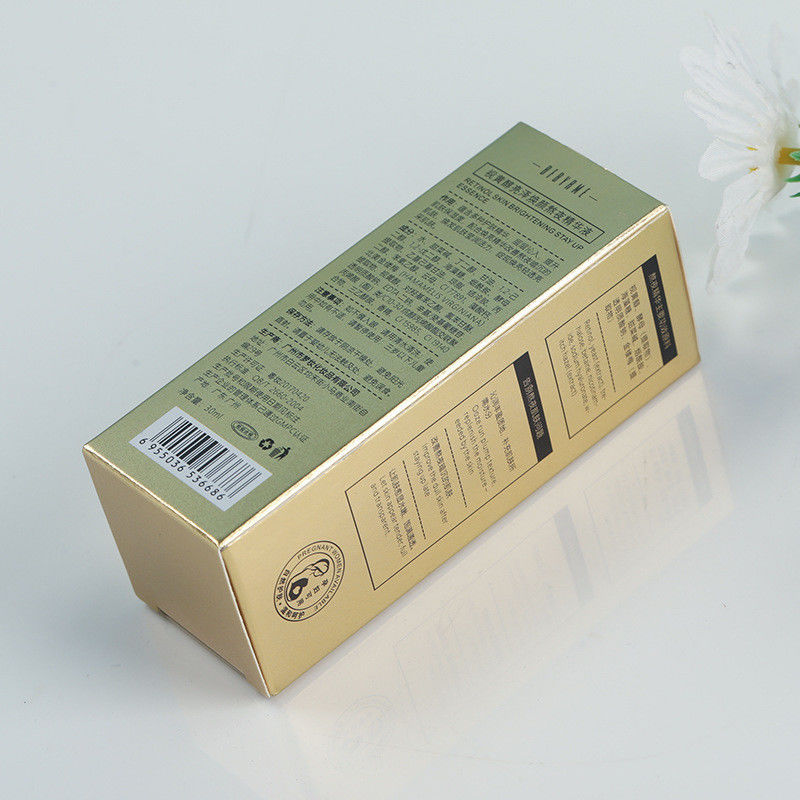 Luxury Gold Skincare Cartone Scatola Imballaggio Per Essenza Idratante Bottiglia Dimensioni personalizzate