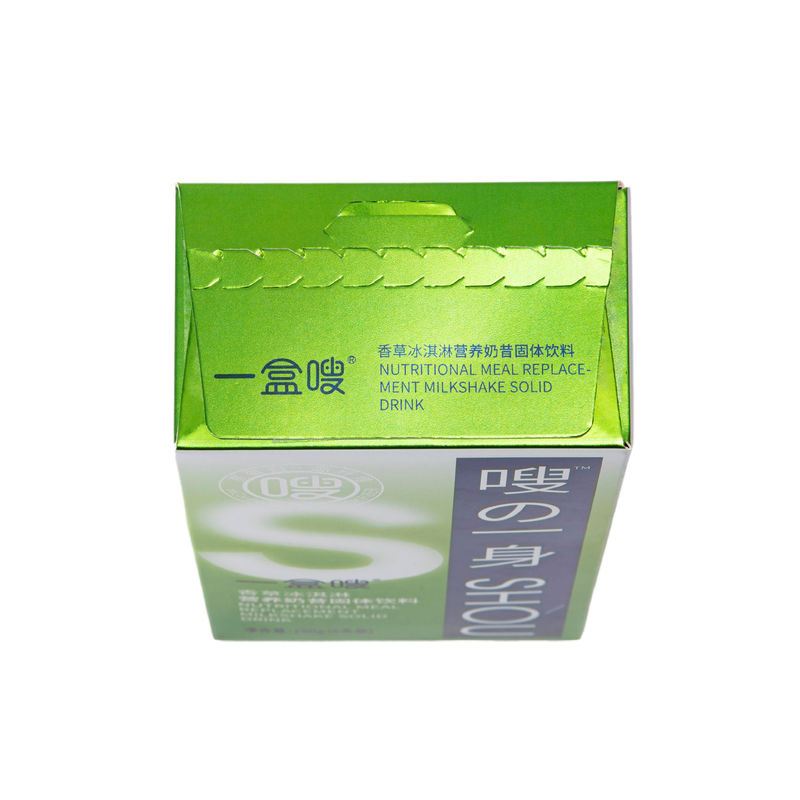 Scatola di imballaggio cosmetico a colori personalizzati con linea di sacchetto di strappo