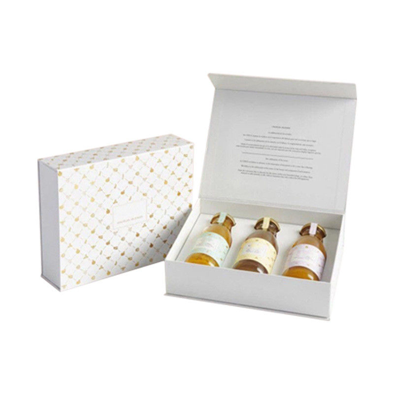 Scatola regalo bianca stampa a colori personalizzata rigida per olio essenziale 3 confezioni imballaggio