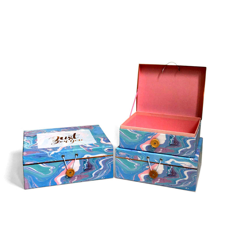 Confezione colorata Set regalo scatola con coperchio magnetico e bottone per la bottiglia di profumo