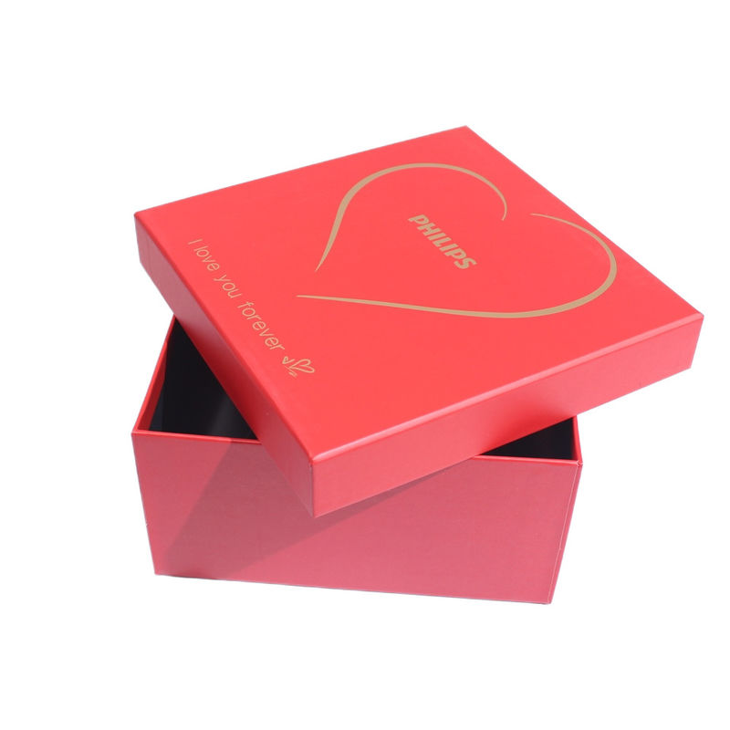 Scatola regalo di Natale di cartone rosso con coperchio e base per ingrosso e vendita al dettaglio