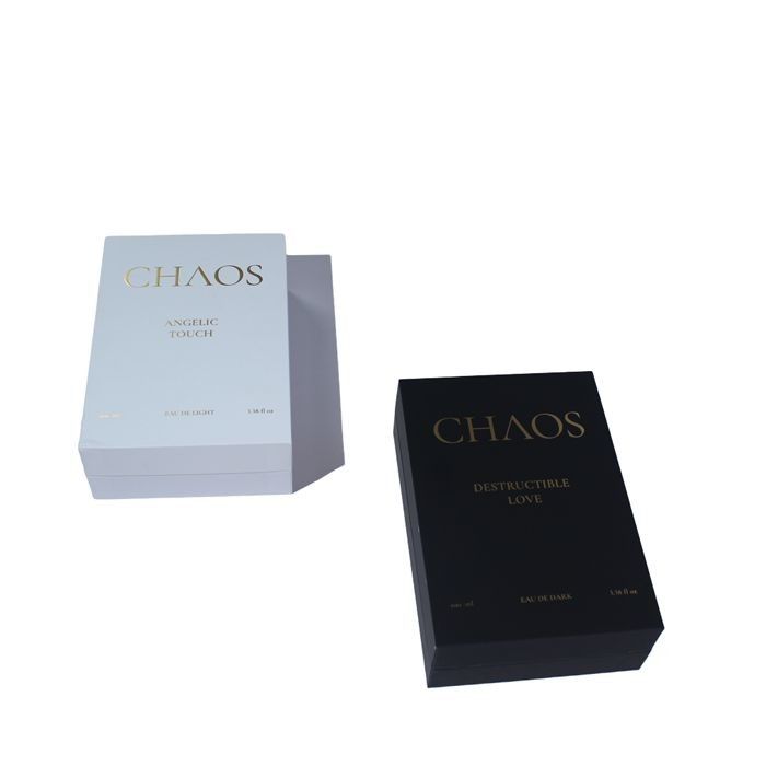 White And Black Perfume Gift Box Piccole scatole di imballaggio adatte per la cura della pelle con logo personalizzato