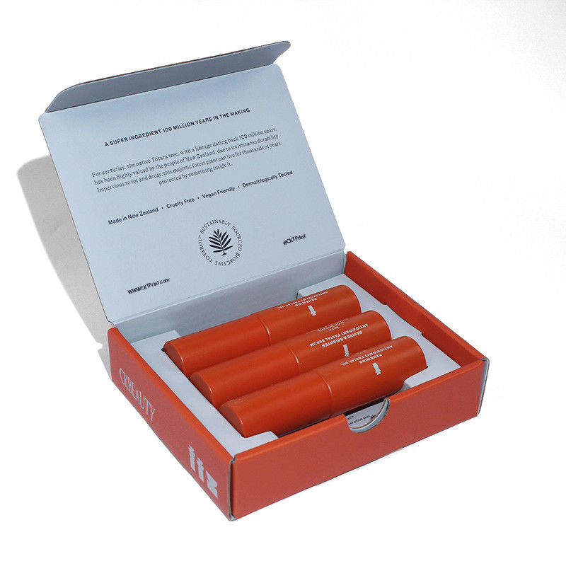 Scatole vuote per labbra personalizzate Fashion Desigh Orange Magnetic Paper Box dal produttore di imballaggi