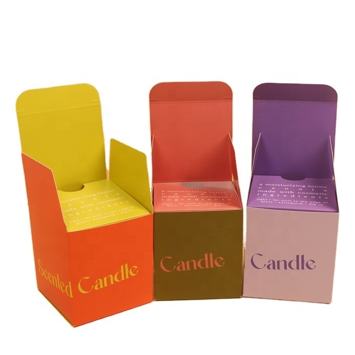 Scatole di confezionamento di candele di lusso, in grosso, scatole regalo di candele con carta riciclata e stampa del logo.