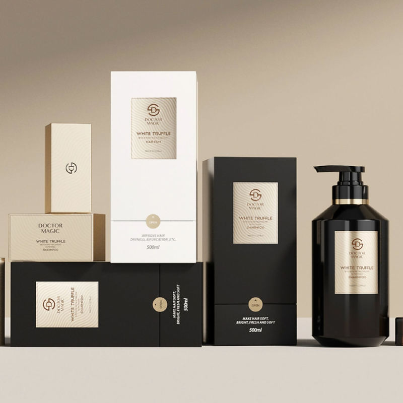 3 Bottiglie Rigid Roll su Perfume Scatola in Oro Nero Scatola di imballaggio cosmetico di lusso con chiusura magnetica