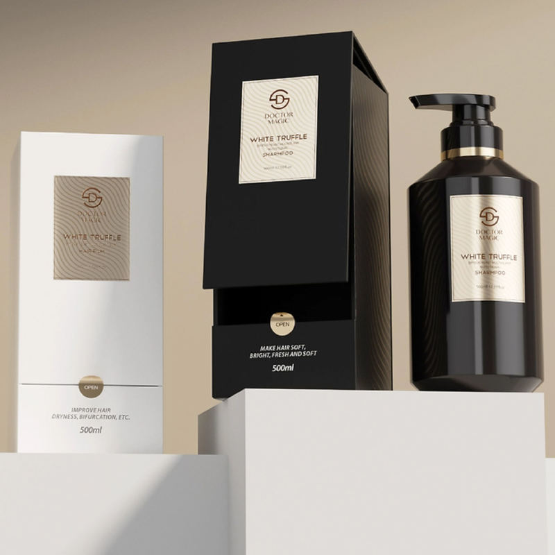 3 Bottiglie Rigid Roll su Perfume Scatola in Oro Nero Scatola di imballaggio cosmetico di lusso con chiusura magnetica