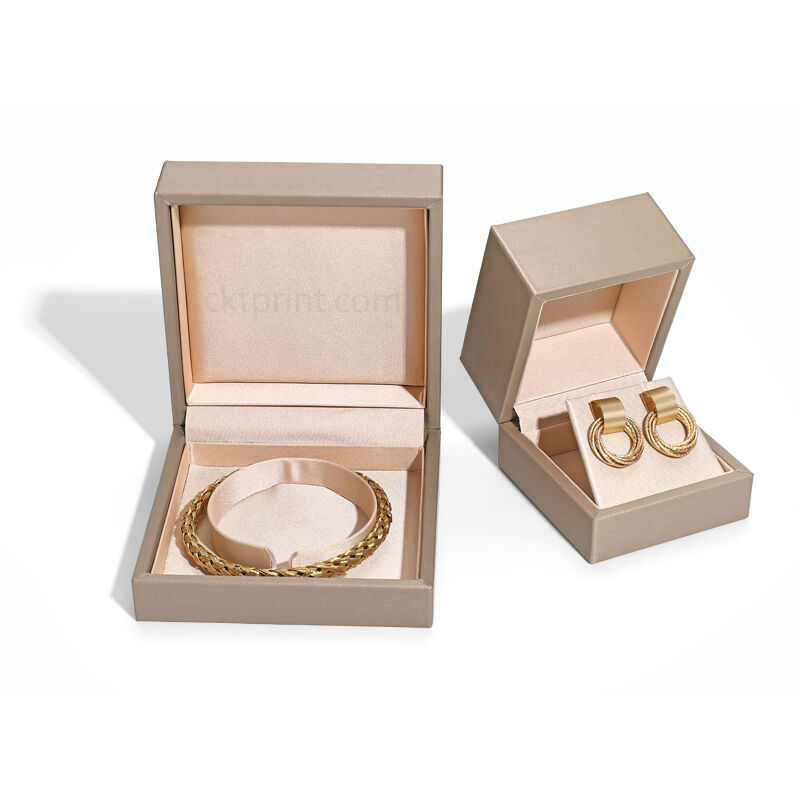 Champagne Gold Luxury Jewelry Box con logo personalizzato e materiali riciclati per un'elegante confezione regalo