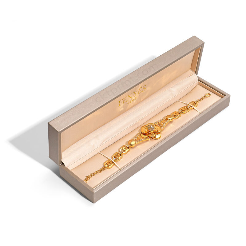 Champagne Gold Luxury Jewelry Box con logo personalizzato e materiali riciclati per un'elegante confezione regalo