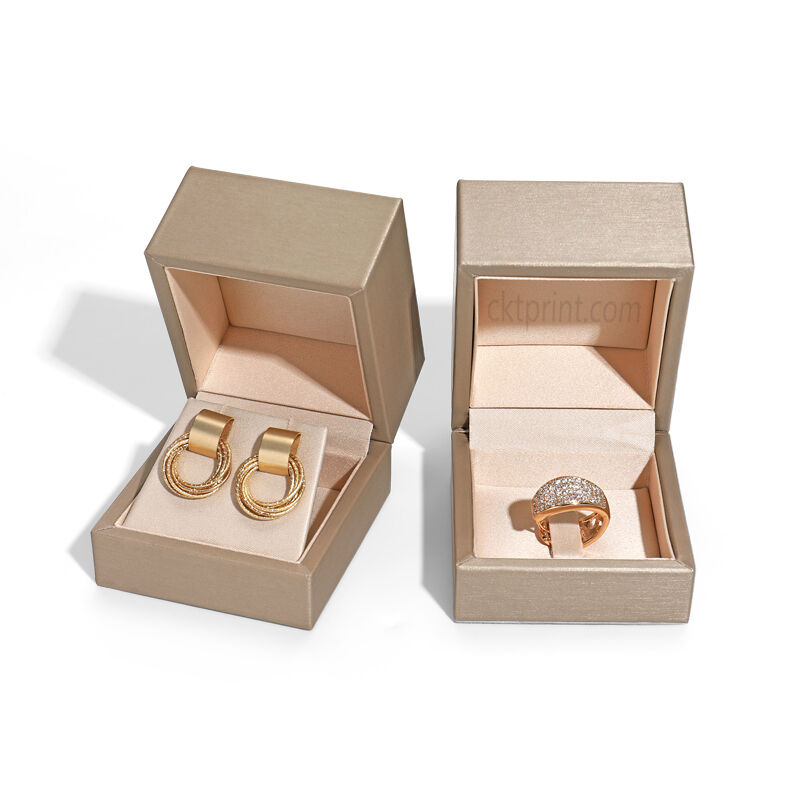 Champagne Gold Luxury Jewelry Box con logo personalizzato e materiali riciclati per un'elegante confezione regalo