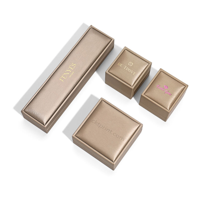Champagne Gold Luxury Jewelry Box con logo personalizzato e materiali riciclati per un'elegante confezione regalo