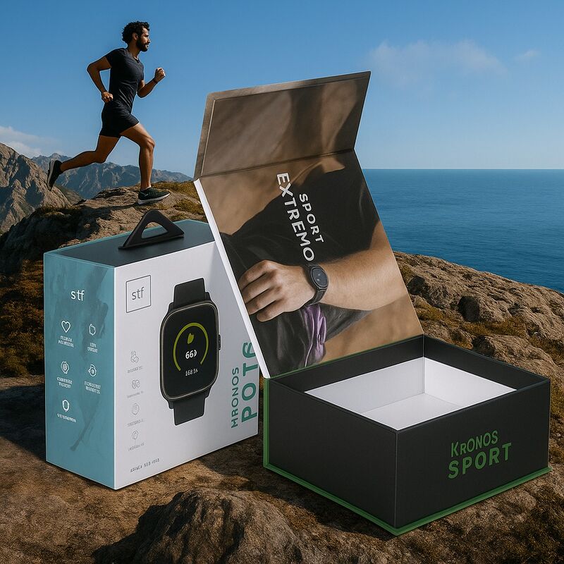 Scatola regalo in cartone riciclato di lusso con logo personalizzato per l'imballaggio di custodie per cinturini per smartwatch