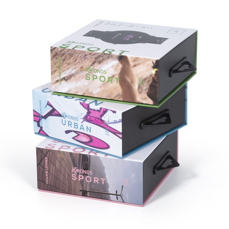 Scatola regalo in cartone riciclato di lusso con logo personalizzato per l'imballaggio di custodie per cinturini per smartwatch