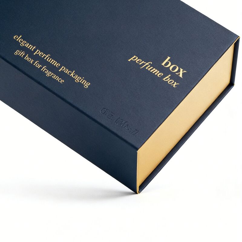 Scatola di imballaggio per profumi personalizzati con chiusura magnetica e timbro in foglio d'oro per set di regali di lusso