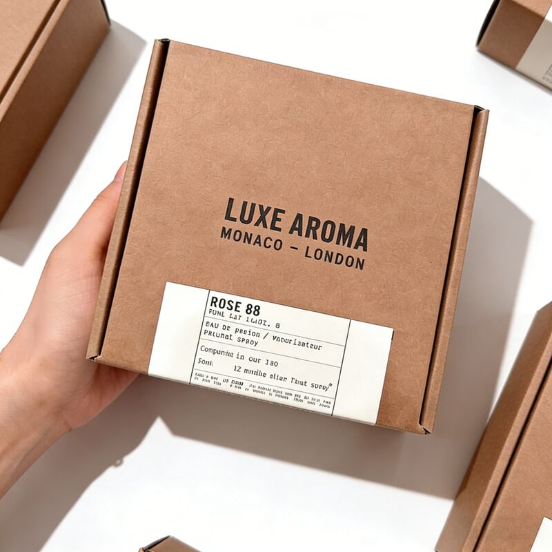 Scatola di imballaggio per profumi stampati su misura eco-compatibile con inserto interno per bottiglia da 50 ml OEM all'ingrosso