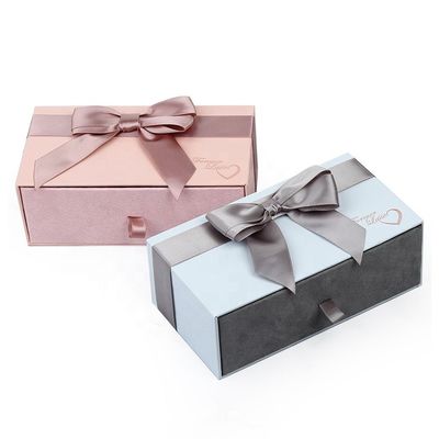 Il contenitore d'imballaggio di gioielli blu rosa insacca il contenitore di regalo dell'orecchino e della collana