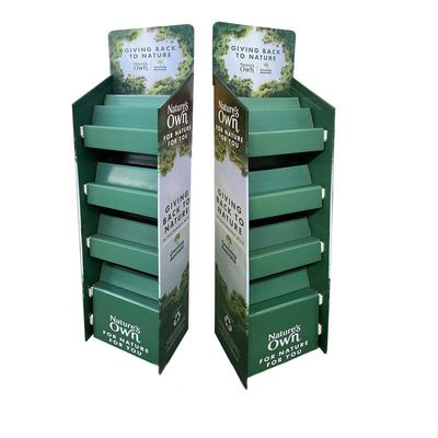 Contro esposizione di punto della scala dell'esposizione del cartone verde con la biella di plastica