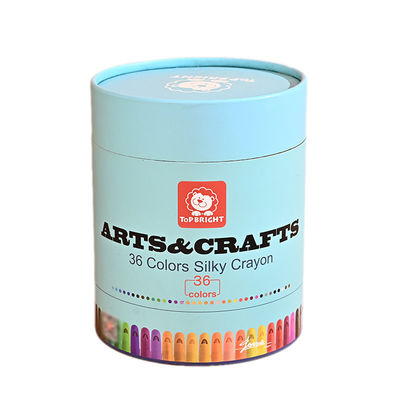 Scatola di stoccaggio rotonda blu su ordinazione del cartone con il coperchio per un pastello di 48 pacchetti