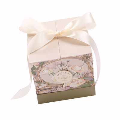 Contenitore di regalo di lusso del cartone della candela profumata di nozze con il nastro