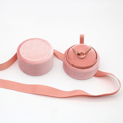 Scatola di Ring Jewelry Velvet Custom Packaging con il pacchetto del regalo del nastro