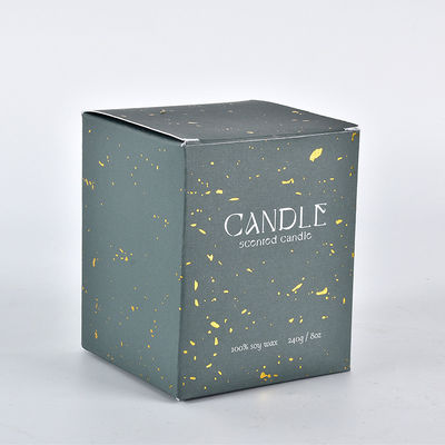 Carta regalo per candele profumate verdi con confezione in scatola stampata con inserto in cartone