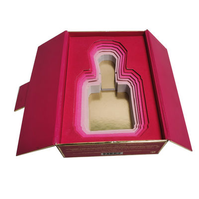 Scatole di imballaggio in cartone rosa Contenitori con accessori di inserimento di schiuma sovrapposti