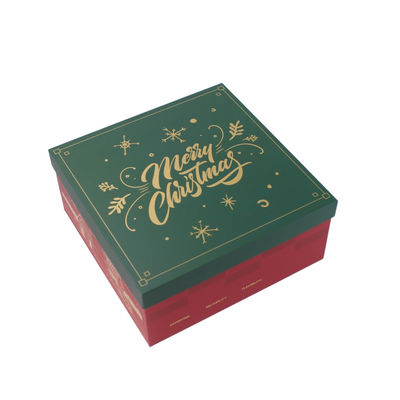 Scatola regalo di Natale di cartone rosso con coperchio e base per ingrosso e vendita al dettaglio