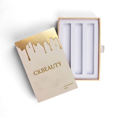 Scatole cosmetiche personalizzate con intaglio d'oro scatole di carta personalizzate con rossetto per il commercio al dettaglio